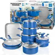 Granitestone Diamond Farmhouse 13 Piece Pots and Pans Set, Nonstick Cookware Set