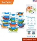 24-Piece Stackable Glass Meal Prep Containers with Airtight Lids
