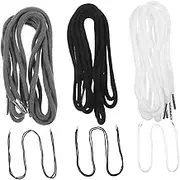 Gadpiparty Bright Stylish Elastic Drawstring Cords 18pcs Set for Sweatpants Jackets and Sneakers Metal Head Rope Cords