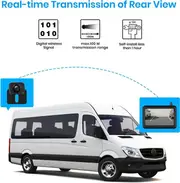AUTO-VOX Wireless Backup Camera W7-2.4G Stable Digital Signal Rear View Camera for Rear/Side/Front