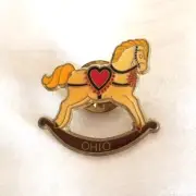 Ohio Rocking Horse Lapel Pin Enamel