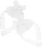 [TOVINANNA] 1 Pair Elegant Sheer Lace Wrist with Bowknot Chiffon Hand Sleeves Elastic Fingerless Gloves for Weddings Evening Parties and Masquerade Events Versatile and Comfortable Design