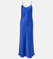 [Asceno] Asceno Lyon silk charmeuse slip dress AU 8 blue