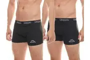 20 X Kappa Mens Black/Black Boxer Shorts Comfy Trunks
