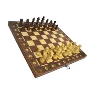 29cm Magnetic Wooden Chess Set Chess Checkers Backgammon Folding Board Game Kit