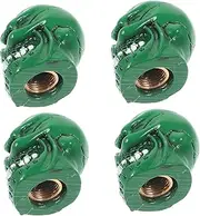 Abaodam 4Pcs Decorative Tire Valve Stem Caps Unique Skull Design Easy Installation Compatible with Vehicles Prevents Leakage Dirt for Cars Motorcycles and Trucks