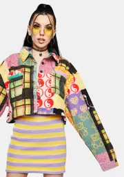 [NGOrder] Patchwork Fleece Crop Jacket