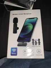 Lavalier Wireless Microphone Audio Video Recording Mini Mic For iphone 2pk