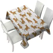 Simple Cheetah Cute Drawing Pattern Tablecloth