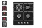 Kogan Gas Cooktop (Black Glass, 60cm), Cooktops, Appliances