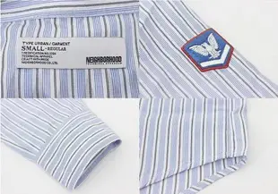NEIGHBORHOOD NBHD Scorpion Stripe L/S 09 50件限定 貼布 襯衫 條紋 藍色