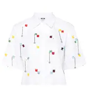 [MSGM] Beaded Detail Cropped Shirt