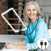 10X Large Reading Hands Free Magnifying Glass with Neck, Large Neck Wear Full Book Page Magnifier for Reading 50 LED Lights, Flexible Gooseneck Magnifier for Seniors Repair Sewing Cross Stitch