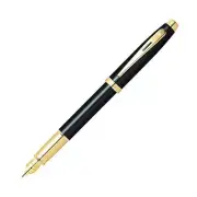 Sheaffer 100 fountain pen, fine nib, glossy black lacquer, gold Appointments