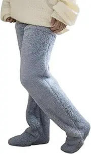 [CHOBES] Women's Over Knee Fuzzy Socks Slipper Stockings Winter Fluffy Thigh High Leg Warmers Plush Sleeping Socks