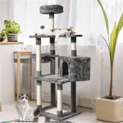 Pawz 130cm Cat Tree Toy Scratching Post Scratcher Tower Condo Wooden House Grey
