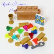 NEW Lego Pirates Light Brown TREASURE CHEST w/12 Jewels Gems Gold Coins Map Key
