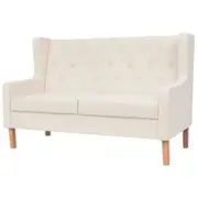 2-Seater Sofa Fabric Cream White