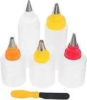 Gatuida 6pcs Squeeze Bottle Set for Cake Decorating Transparent Icing Dispensers for Cookies Cupcakes Versatile Baking Tools Made from Safe Materials