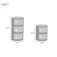 在飛比找樂天市場購物網優惠-迷你小床頭櫃 塑膠圓形儲物櫃 臥室邊角櫃簡約現代多功能收納櫃