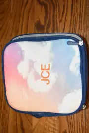 Pottery Barn Teen Gear-Up Rainbow Clouds Lunch Box JCE Monogram NEW