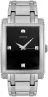 NEW GUESS POLISHED SILVER TONE,BLACK DIAL,CRYSTALS,BRACELET LARGE WATCH U11007G1
