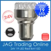 24V 19-LED BAY15D RED 1157 STOP/TAIL TRUCK/TRAILER/AUTOMOTIVE GLOBE LIGHT BULB