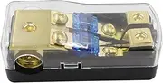 ZGUZMCMK Compact Anl Fuse Holder, Power Distribution Block, 2 Way 0/2/ to 4/8 Gauges with 60A Mini Fuse