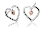 Clogau Welsh Gold Tree of Life Heart Stud Earrings - 3STLHE7