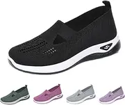 [TENDAWYP] 2024 New Women's Woven Breathable Soft Sole Shoes,Slip on Diabetic Walking Shoes Wide Width Hands Free Slip in Sneakers Arch Support