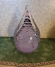 Crystal Glass Large Drop Urn - Violet