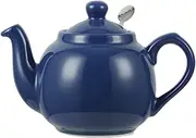London Pottery Farmhouse Teapot with Infuser, Ceramic, France Blue, 2 Cup (600 ml)
