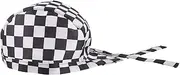 [SAFIGLE] Chef Hat with Ribbon Unisex Plaid Kitchen Headwear for Catering Restaurants and Cafes Comfortable and Breathable Chef Costume for Men and Women