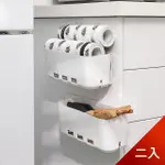 【DAGEBENO荷生活】滑軌式廚櫃側邊收納盒 調味料架伸縮抽屜式多功能置物架(二入)