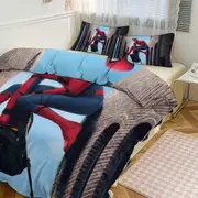 a2565 Cartoon Spiderman Kid Boy Room Decor Size Bedding Set for 3 Piece Bedding with 1 Flat Sheet And 2 Pillowcases Twin jfr2565