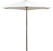 Outdoor Market Patio Table Umbrella Beach Umbrella, Portable Parasol Sun Umbrella with Air Vent, Sturdy Wooden Pole, Sunshade for Beach, Sand, Patio, Yard, 270 cm Green