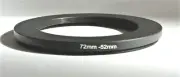 One Brand New 72mm to 52 mm 72-52mm Metal Step-down Stepping Ring Filter Adapter