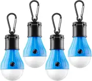 Tent Lamp Portable LED Tent Lights Blue 4 Packs Hook Hurricane Emergency Lights