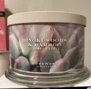Homeworx By Harry Slatkin Hinoki Woods Bamboo Four Wick Candle 18 oz Spa