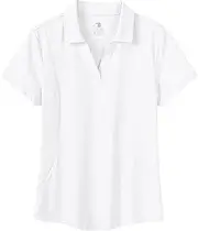 [BASUDAM] Women's Golf Shirts V-Neck Short Sleeve Tennis Shirts Polos, Quick Dry, Moisture Wicking