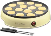 Mini Pancakes Maker Machine, Dutch Mini Pancake Griddle, 14 Holes Electric Poffe