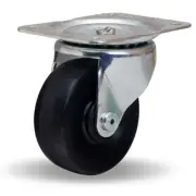 Hamilton Leader Swivel Caster 4x1.5 Inch Ebonite Solid Rubber Wheel, 300 lbs Loa