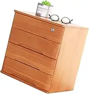 YUZDNM Desktop Drawer Cabinet - Wooden File Cabinet/Desktop Storage Cabinet/Data Cabinet, Flat File Cabinet Storage, 1/2/3/4 Tier with Lock, Office Supplies A4/Receipt File Organizer(4 Layer)