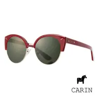 在飛比找momo購物網優惠-【CARIN】韓星款 大框貓眼韓流太陽眼鏡(酒紅-Roxy-