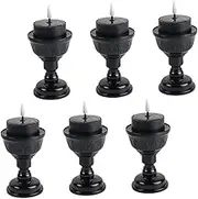Abaodam 6Pcs Solar Powered Tea Lights Flameless LED Candle Lamps with Design for Outdoor Garden Decor Rechargeable Solar Candle Lights for Parties and Events