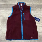 Champion Reversible Cozy Sherpa Vest NEW Womens S Dark Berry Full Zip Pockets