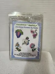 Easy Stitch Applique Jacobean Flowers By Sadia CD with 5 Designs New