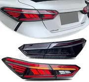 HCmotion LED Tail Lights Compatible for Toyota Camry 2018 2019 2020 2021 2022 Rear Lamps Smoked Assembly With Animation DRL & Sequential Turn lights