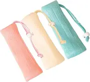 HAPINARY 3pcs Mesh Soap Holder Bar Soap Pouches Exfoliating Massage Easy Drainage Skin-friendly for Family