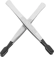 Operitacx 2Pcs Silicone Tipped Tweezers Stainless Tools for Coins Stamps and Eyelash Application Lightweight and Portable Crafting Accessories